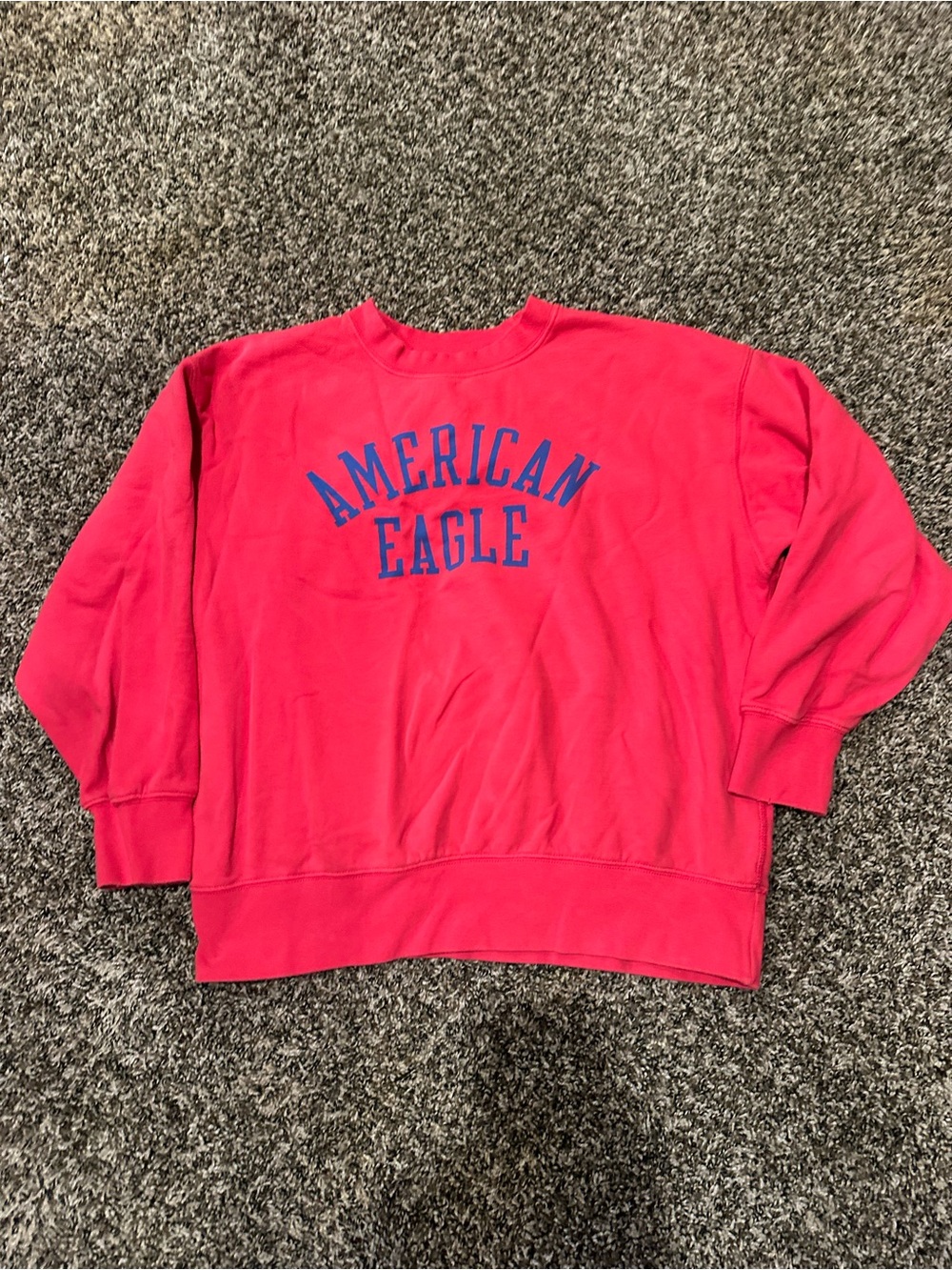 American Eagle Outfitters Pink Crewneck Sweatshirt with Blue Logo